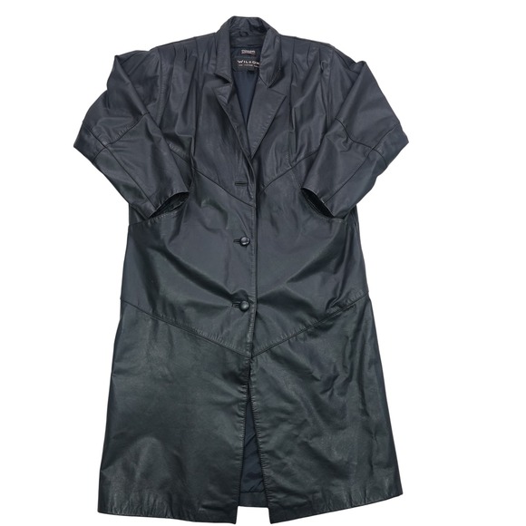 Wilsons Leather Coat Womens Medium Thinsulate Long Overcoat Button Up Lined